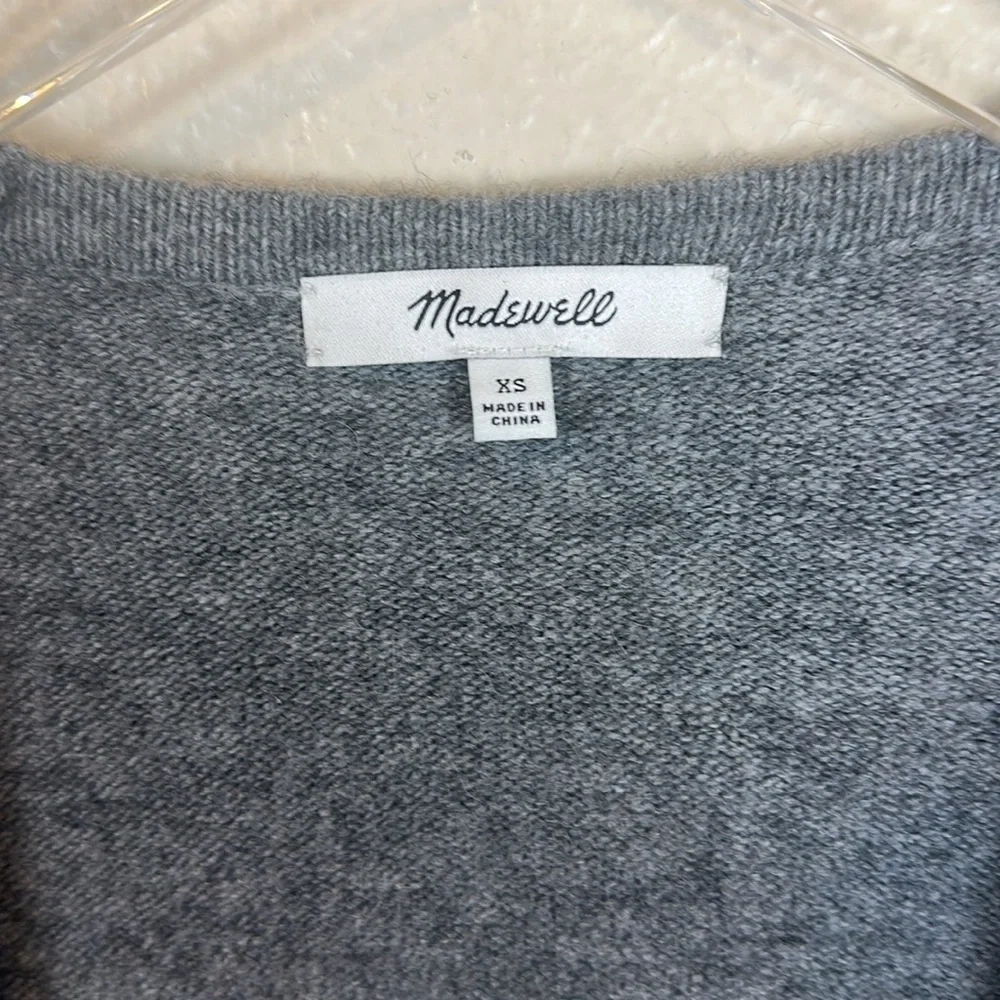 Madewell Cozy Walker Merino Wool Alpaca Blend Cardigan Sweater in Grey - Picture 6 of 10